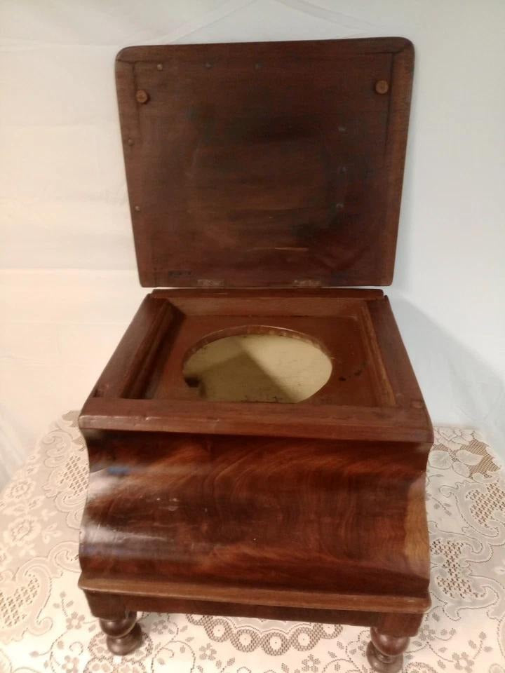 Antique Victorian Chamber Pot Wooden Chair